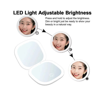 LED Compact Makeup Mirror You Can Use In The Dark!